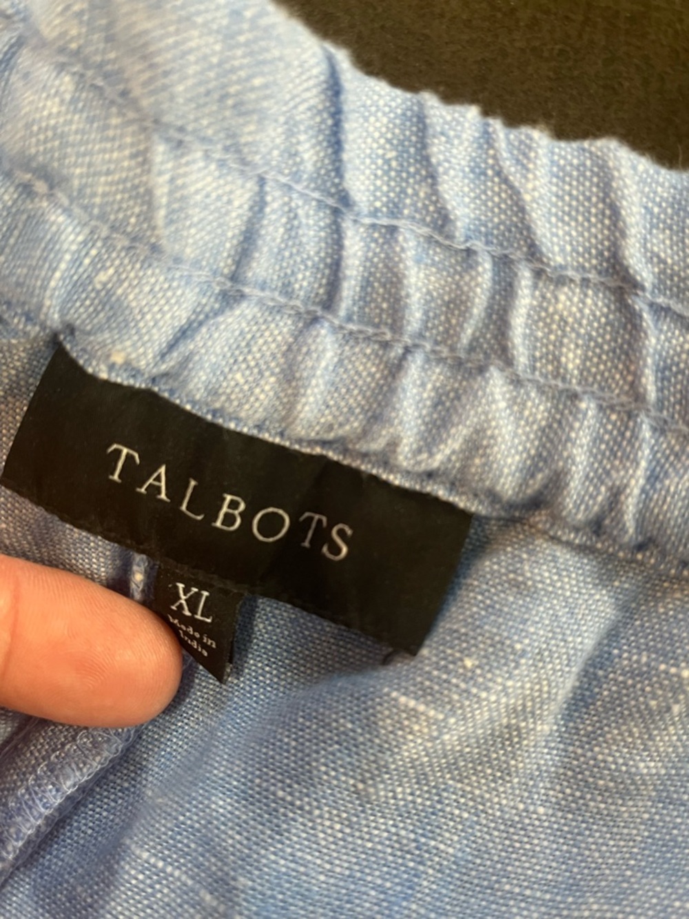 Talbots Sky Blue Wide-Leg Linen Drawstring Pants - Picture 9 of 14